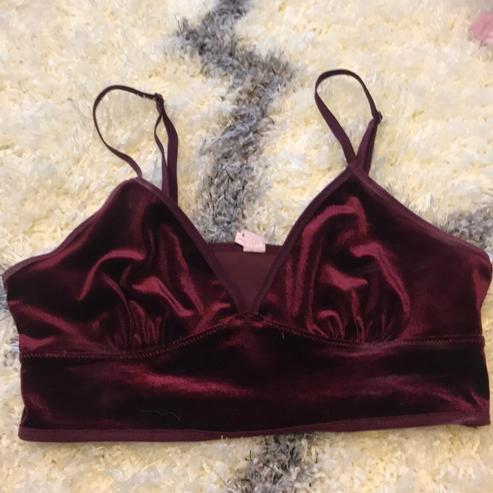 Super cute maroon velvet bralette!